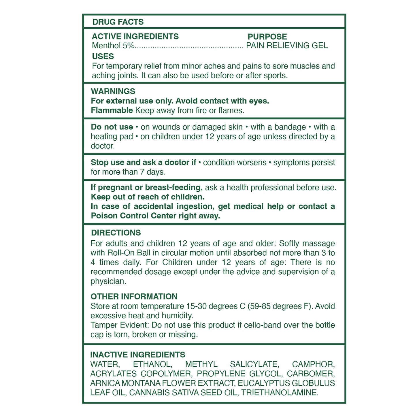 Ross D’ Elen Green Menthol Refreshing Emulsion ROLL-ON