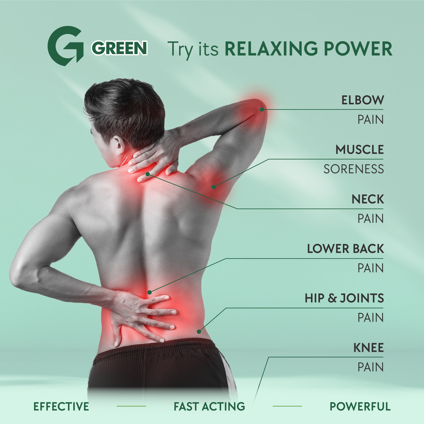 Ross D’ Elen Green Menthol Relief and Recovery GEL MASSAGER